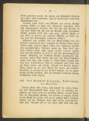 VIII. Des Kampfes Fortgang, Erstürmung der Gallion.