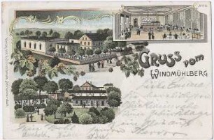 Seifhennersdorf. "Gruss vom Windmühlenberg", kolorierte Ansichtskarte