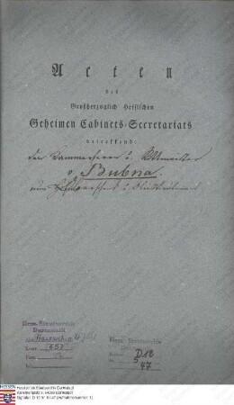 Bubna, Joseph Warlich, Graf v., Kammerherr, Hofmarschall und Rittmeister