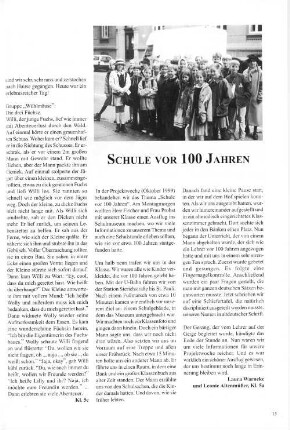 Schule vor 100 Jahren