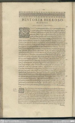 Historia Hierosomitana Auctoris Incerti
