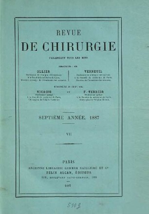 Revue de chirurgie. 7,b. 1887