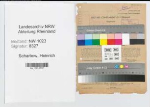 Entnazifizierung Heinrich Scharbow , geb. 02.09.1892 (Reichsbahnbeamter)