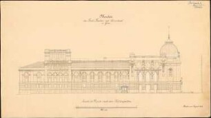 Fürstliches Hoftheater mit Konzertsaal, Gera Ausführungsprojekt: Seitenansicht 1:100