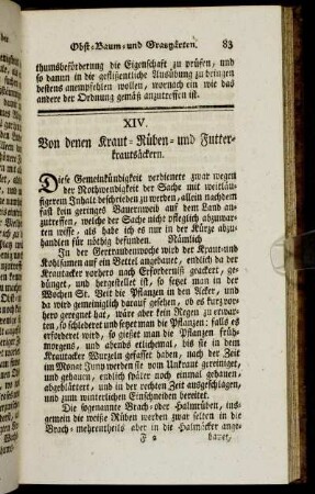 XIV. Von denen Kraut-Rüben und-Futterkrautsäckern.