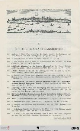 II. Deutsche Städteansichten (Nr. 1447-1936)