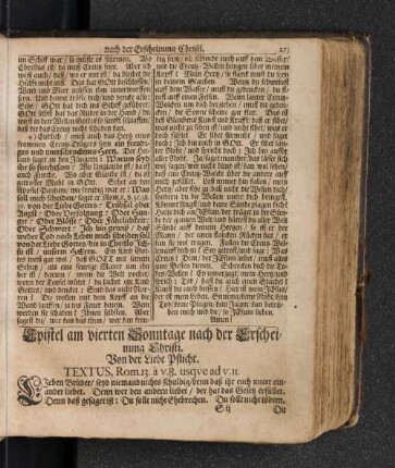 Epistel am vierten Sonntage nach der Erscheinung Christi.