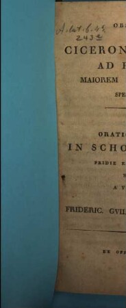 Observationvm ad Ciceronis epistolas ad familiares maiorem partem criticarvm specimen ..., 2