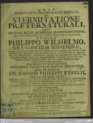 Disputatio Inauguralis Medica, De Sternutatione Praeternaturali : Die IX. Septembr. Anno MDCCXVI. ...