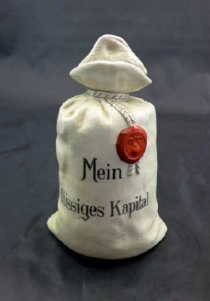 Schnapsflasche "Mein flüssiges Kapital" mit Deckel