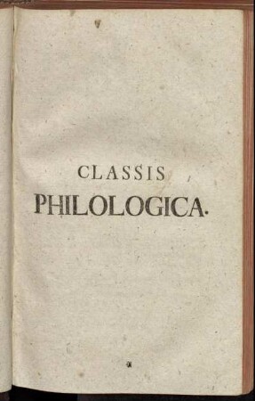 Classis Philologica.