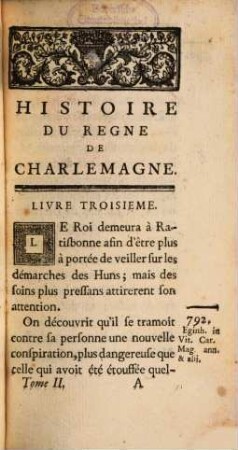 Histoire Du Regne De Charlemagne. 2