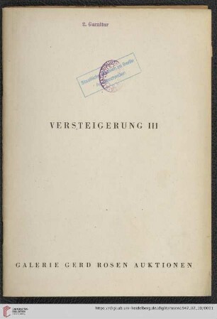 3: Versteigerung / Gerd Rosen