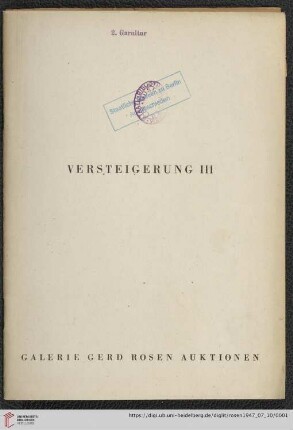 3: Versteigerung / Gerd Rosen