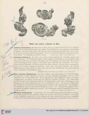 Möbel und andere arbeiten in Holz (Nr. 232-306)