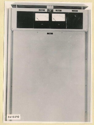 10 kW Fernsehsender Nr. 507, Schrank T4 oben, Frontansicht geschlossen, Foto 1954