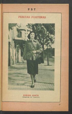 Adelma Arata (empleada de comercio) - [Fotografía] : Pebetas porteñas