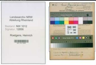 Entnazifizierung Heinrich Roetgens , geb. 28.01.1893 (Landwirt)