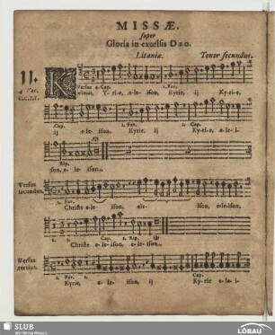 11. Missae super Gloria in excelsis Deo