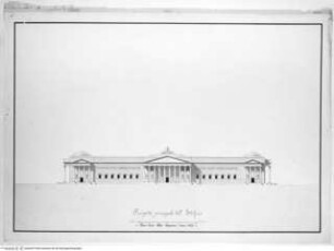 Gebäude für Kunstausstellungen, Aufriss der Vorderfront
