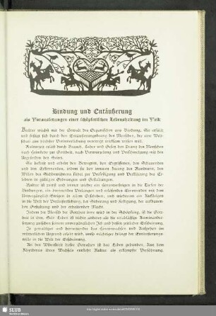 Bindung und Entäußerung als Voraussetzungen einer schöpferischen Lebenshaltung im Volk