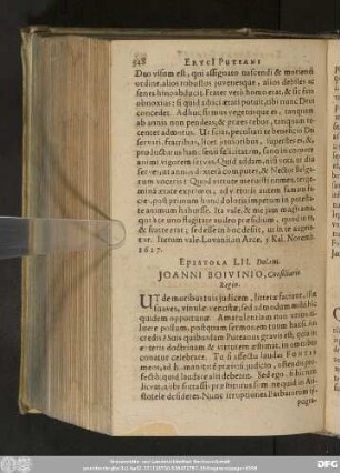 Epistola LII. Dolam. Ioanni Boivinio, Consiliario Regio.