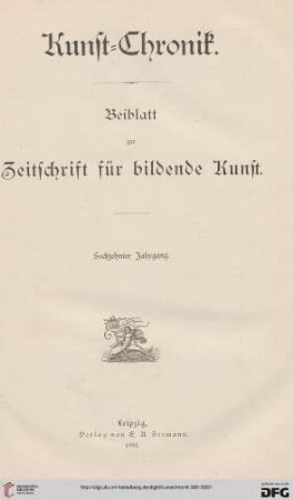 16: Kunstchronik: Wochenschrift für Kunst und Kunstgewerbe