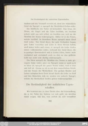 Die Beständigkeit der natürlichen Eigenschaften.