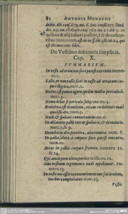 [Cap. X.] De Vestibus debitoris simplicis