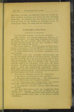 Schlechtes Fixiren