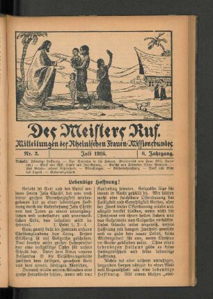 Nr. 3. Juli 1916. 8. Jahrgang