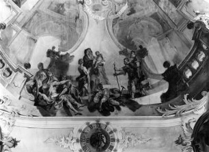 Maria als Himmelskönigin : Maria als Himmelskönigin. Fresko (1748/1750; G. B. Goetz). Detail mit Gruppe von Siechen. Uhldingen-Mühlhofen-Birnau. Wallfahrtskirche Sankt Maria
