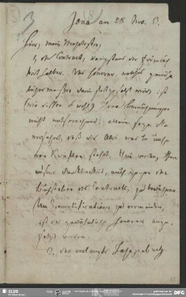 Eigenh. Brief von Heinrich Carl Abraham Eichstaedt an August Wilhelm von Schlegel, Jena, 28.11.1803
