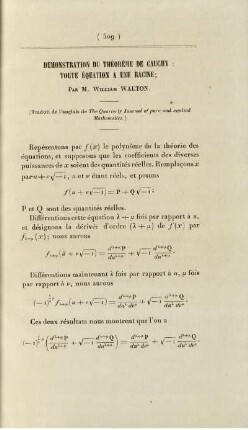 Démonstration du théorème de cauchy toute équation a une racine.