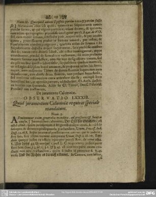 Observatio LXXXIII. Quod juramentum Calumniae requirat speciale mandatum