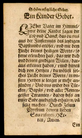 Schöne nützliche Gebet.