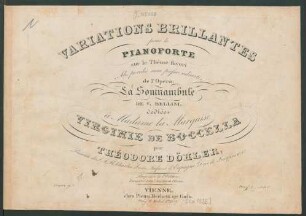 Variations Brillantes pour le Pianoforte sur le Thême favori "Ah, perchè non posso odiarti" de l'Opéra: La Somnambule de V. Bellini, ; Oeuvre 9