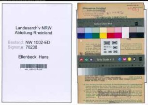Entnazifizierung Hans Ellenbeck, geb. 16.07.1889 (Studiendirektor)