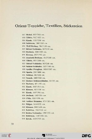 Orient-Teppiche, Textilien, Stickereien (Nr. 817-905)