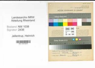 Entnazifizierung Heinrich Jellentrup , geb. 23.02.1893 (Konditor)