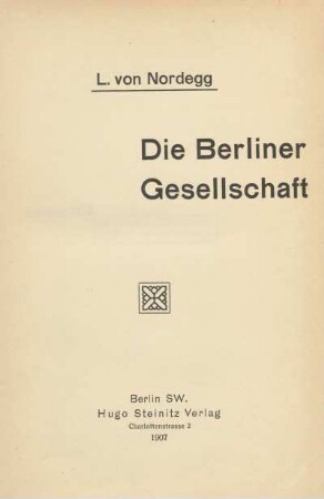 Die Berliner Gesellschaft