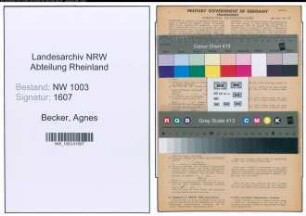 Entnazifizierung Agnes Becker , geb. 21.08.1907 (Schneiderin)