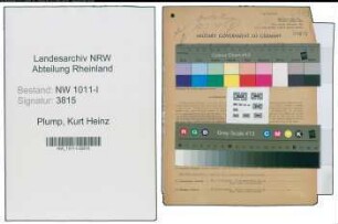 Entnazifizierung Kurt Heinz Plump , geb. 09.07.1903 (Einkaeufer)