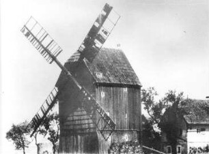 Markersdorf. Windmühle an der Bahnlinie, Repro nach einer Aufnahme von 1930/1940