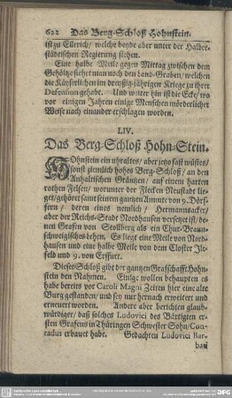 LIV. Das Berg-Schloß Hohn-Stein