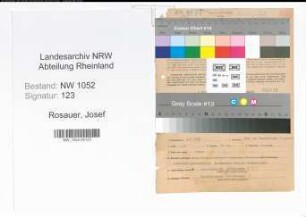 Entnazifizierung Josef Rosauer , geb. 04.01.1892 (Postbeamter)