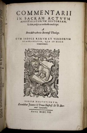 Commentarii In Sacram Actuum Apostolicorum Historiam
