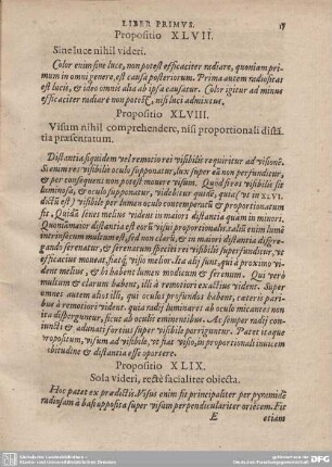 Propositio XLIX. Sola videri, recte facialiter obiecta.