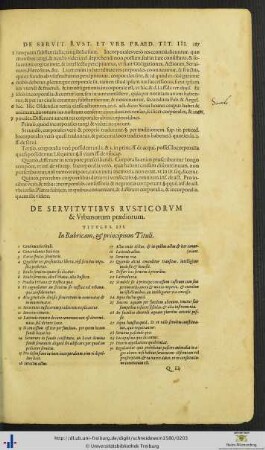 Titulus III. De Servitutibus Rusticorum & Vrbanorum praediorum.