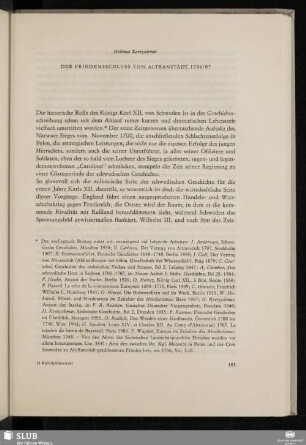 Der Friedensschluss von Altranstädt 1706/07